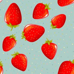 Hand drawn strawberry seamless pattern