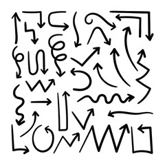 Hand drawn arrow set Free Vector