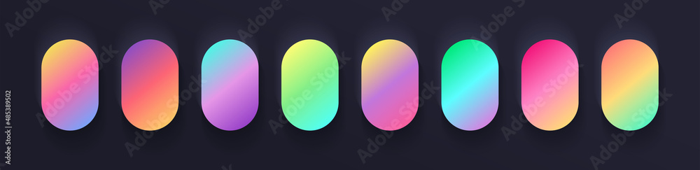 Wall mural gradient background set. soft color. bright colorful colors. simple modern screen design. sunset and