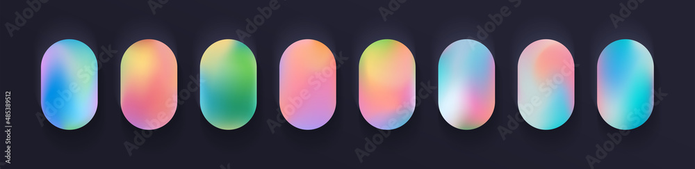 Wall mural gradient background set. soft color. bright colorful colors. simple modern screen design. sunset and