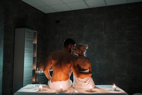 The couple enjoying a weekend at the spa center.