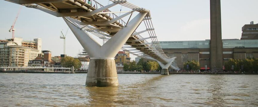 Millenium Bridge Thames River Tate Modern Slow Motion London