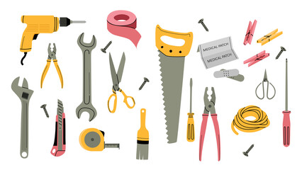 Construction Tools Illustrations Set