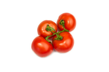 Red tomatoes on a white background. Isolated.