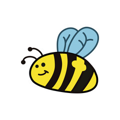 Urocza pszczoła, pszczółka, osa - ilustraca wektorowa w stylu kreskówki