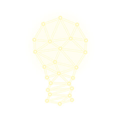 Light Bulb Abstract Illustration Composed Of Dots Lines And Shapes Business Illustration White Background - Vector