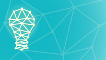 light bulb abstract illustration with dotted lines and shapes Light blue background business illustration - Vector