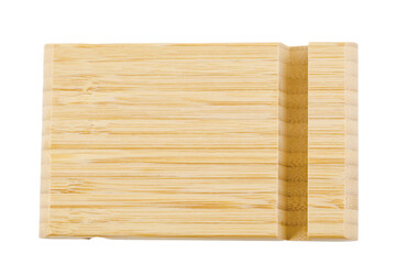 bamboo phone stand on a white isolated background