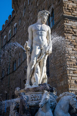 The Fountain of Neptune in Florence, Italy