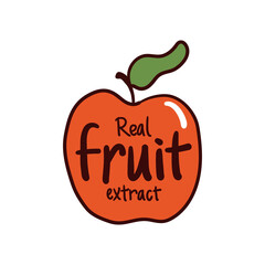 Real fruit extract label, healthy product sticker