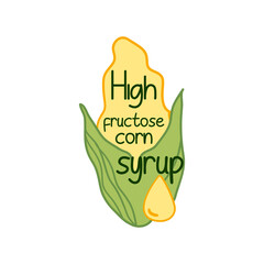 High fructose corn syrup sign at symbol emblem - obrazy, fototapety, plakaty