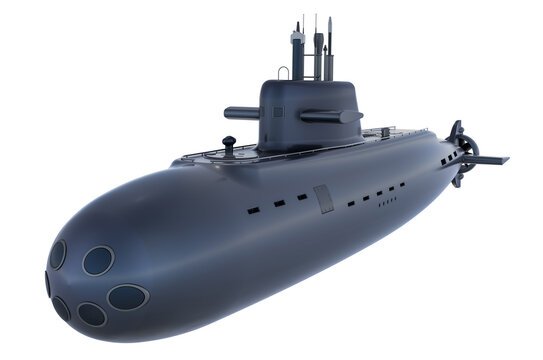 Submarine closeup, 3D rendering