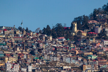 Naklejka premium Panoramic view of Shimla, Himachal