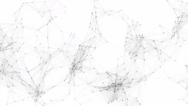 Abstract line network structure. 3D digital data technology concept. Seamless Loop 4K white background