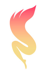 The concept of man as a whole with nature. Fire grows out of the human body. Eco-symbol. The unity of nature and man