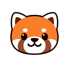 Cute cartoon Red Panda face