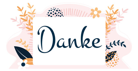 danke hintergrund, banner, floral, deutsch