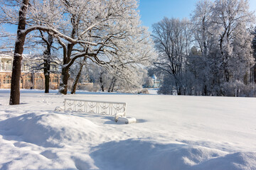 Catherine park in winter, Tsarskoe Selo (Pushkin), St. Petersburg, Russia