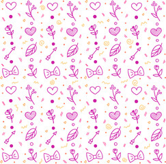 pattern, seamless, vector, flower, wallpaper, illustration, design, floral, pink, heart, art, love, decoration, holiday, birthday, texture, card, valentine, rose, decor, cute, spring, summer, leaf, el