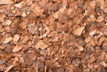 Top view of pine bark mulch