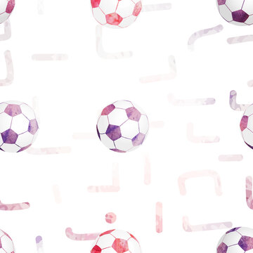 football soccer ball vector seamless pattern