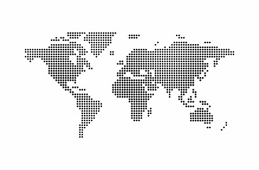 Dotted world map vector illustration