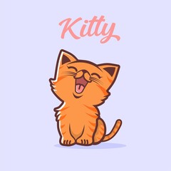 Cute baby cat vector illustration