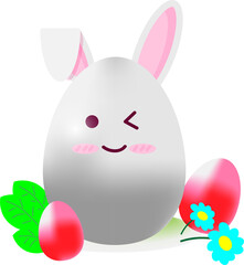 Easter bunny and eggs