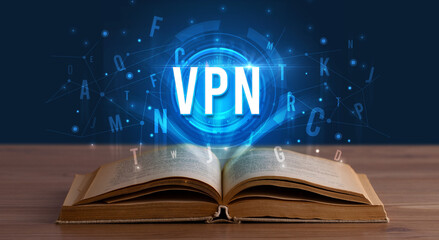 Technology abbreviation coming out from an open book