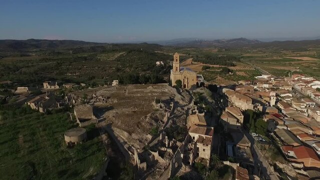 Corbera d'Ebre pueblo de la Comarca de la Terra Alta Tarragona, escenario de la Batalla de l'Ebre