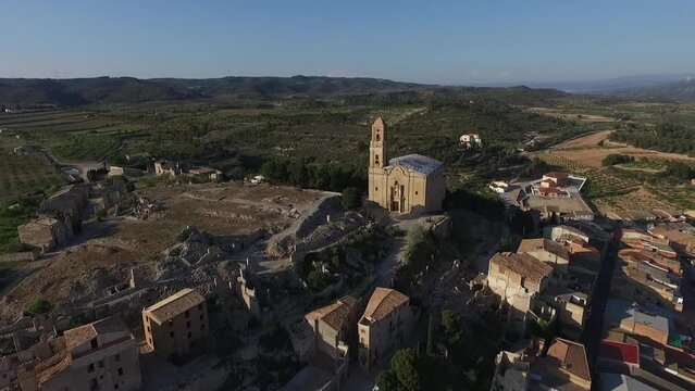 Corbera d'Ebre pueblo de la Comarca de la Terra Alta Tarragona, escenario de la Batalla de l'Ebre