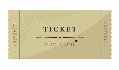 Ticket for any event, beige illustration