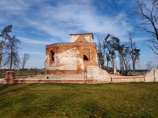 Ruins view of the Calvinist church in the sands(Lubelskie,Poland)