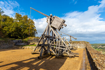 A medieval war catapult