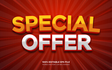 Special Offer 3d editable text style effect	
