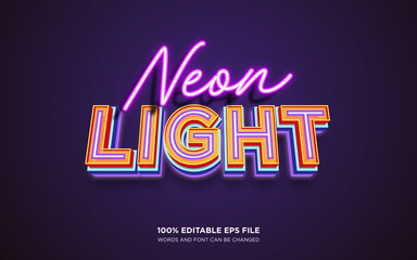Fototapeta na wymiar Neon Glow editable text style effect 