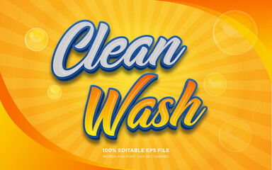 Clean laundry editable text style effect