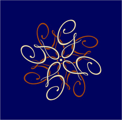 Elegant G letters flowers. G letters flower icon vector.