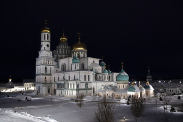 The night view of New Jerusalem Monastery (XVII) in Russia