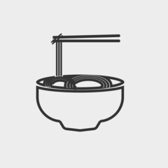 Chinese noodles vector icon illustration sign