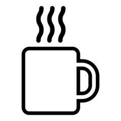 Hot Mug Flat Icon Isolated On White Background