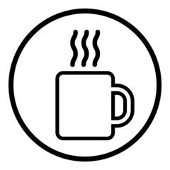 Hot Mug Flat Icon Isolated On White Background