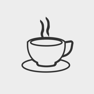 Tea cup vector icon illustration sign 