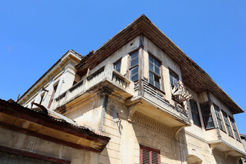 Fototapeta na wymiar classical ottoman houses on the street in the old town of Antalya, Turkey