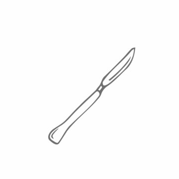 Scalpel doodle vector icon. Drawing sketch illustration hand drawn line.