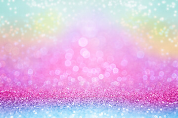 Rainbow color glitter girly birthday party unicorn background - 485418563