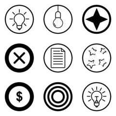 Circles Flat Icon Set Isolated On White Background