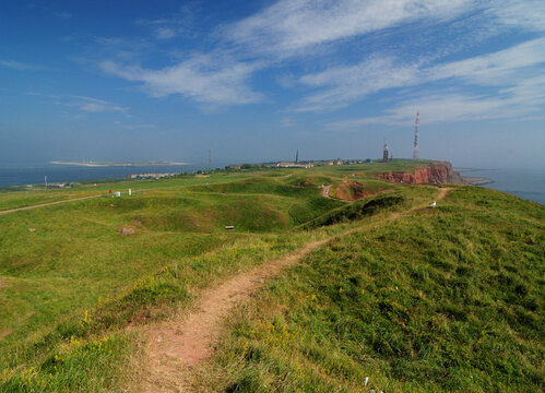 View From The Northern Tip Of Helgoland Germany On A Beautiful Sunny Summer Day With A Clear Blue Sky And A Few Clouds