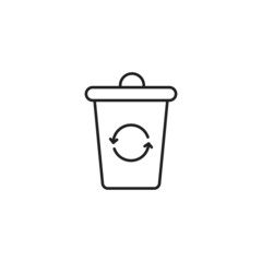 Waste recycling icon. Trash can symbol. High quality black vector illustration.