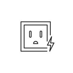 Power socket icon. High quality black vector illustration.
